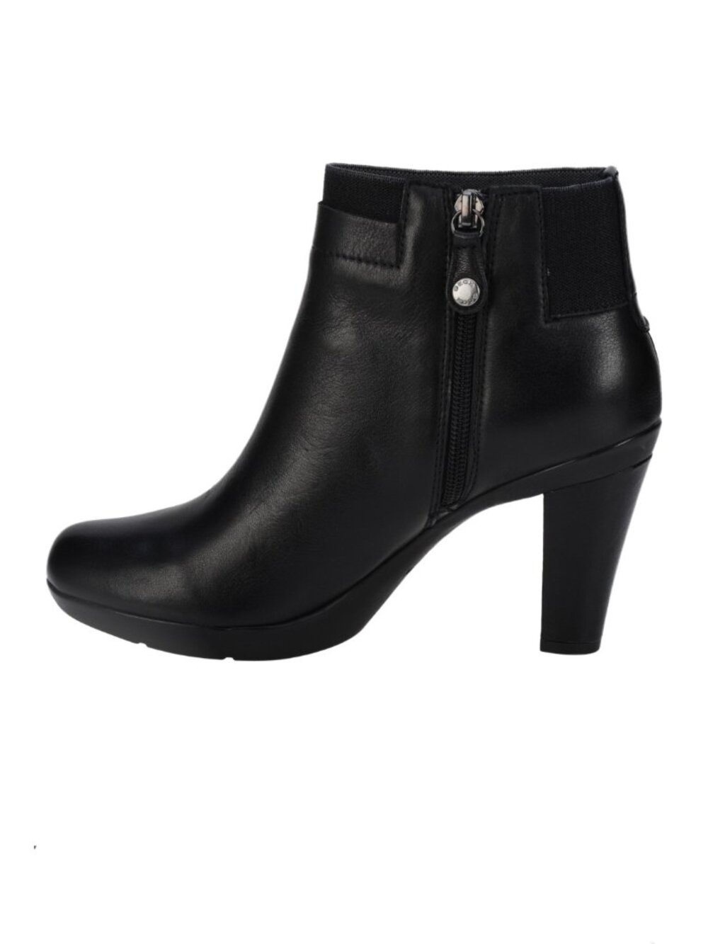 Geox Respira Black Leather Women's Ankle Booties